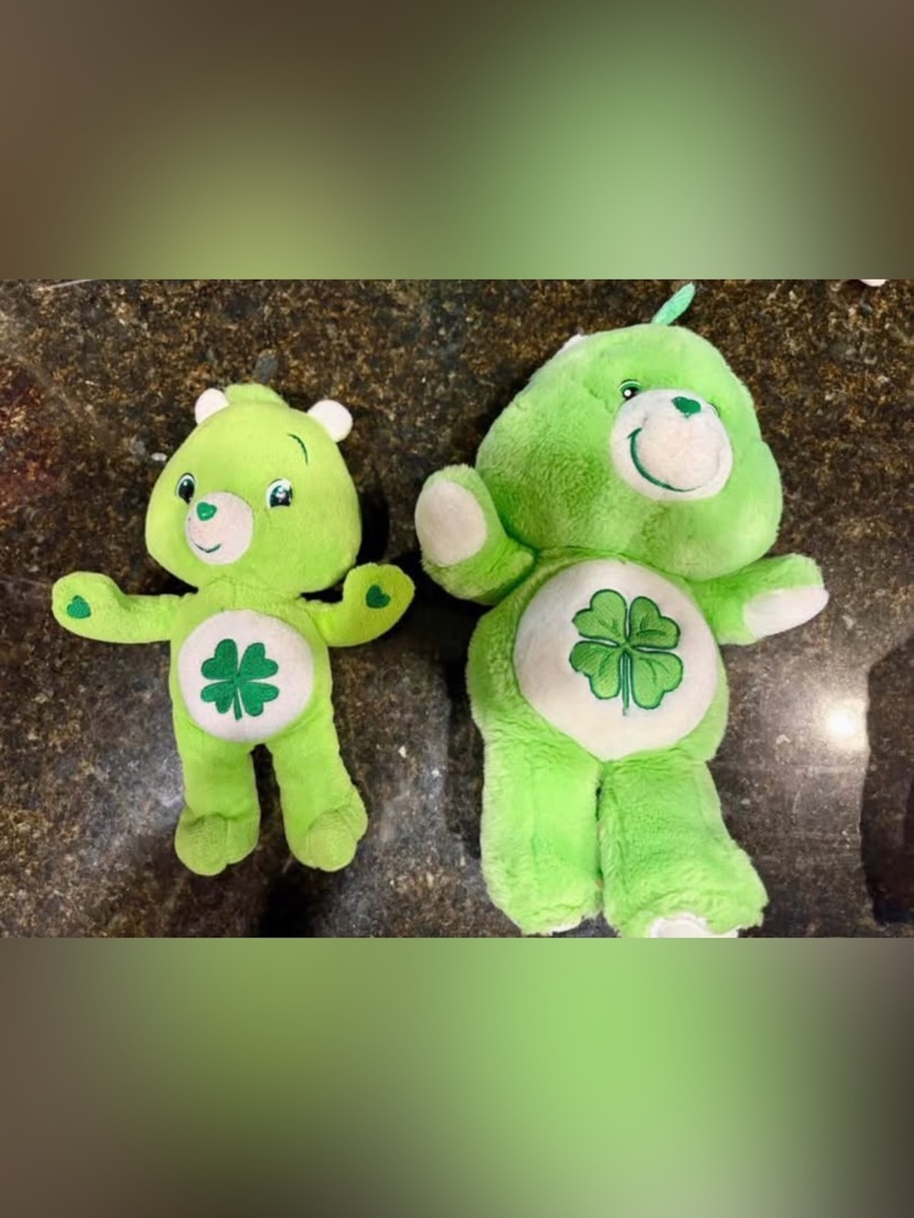 Vintage Care Bears Good Luck Bear Plush Bundle Duo 2002 & 2004